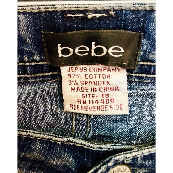 ~VINTAGE…RHINESTONE “BEBE” DENIM JEANS…WMS SIZE 13…NEW~ - Picture 4 of 5
